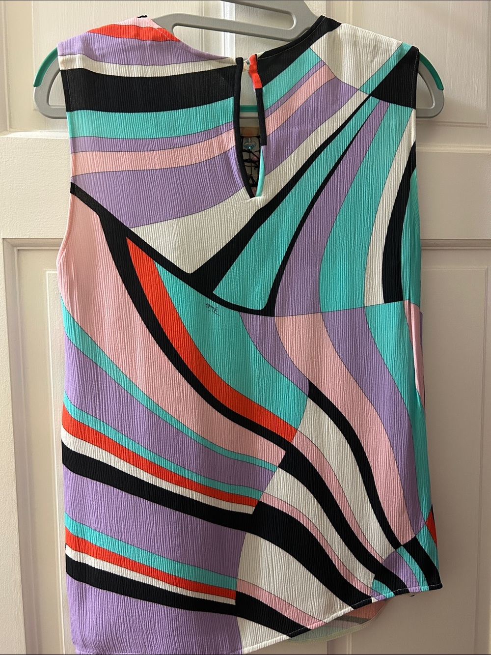 Emilio Pucci Pink Turquoise Black Beaded Sleeveless Top - Picture 6 of 9